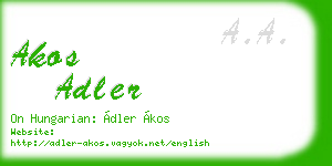 akos adler business card